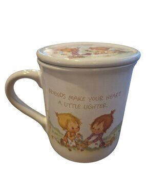 Hallmark Mug Mates 1983 Betsey Clark Ceramic Mug With Lid Friendship Theme